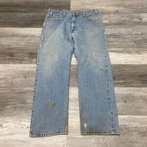Vintage Levis 505 Red Tab‎ Faded Blue Mens 35x30 Straight Denim Jeans 90s Grunge